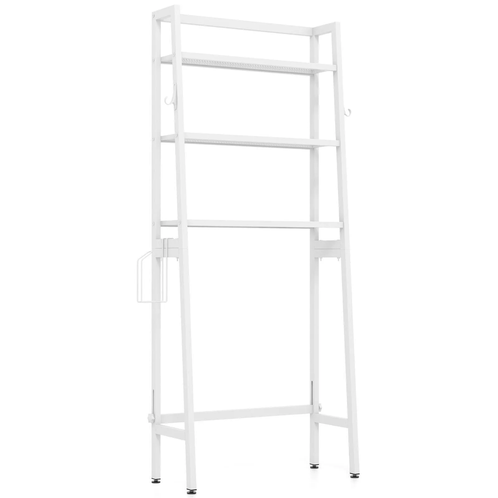 Costway Over The Toilet Storage Shelf 3 Tiers Standing Above Toilet Rack Stand in White