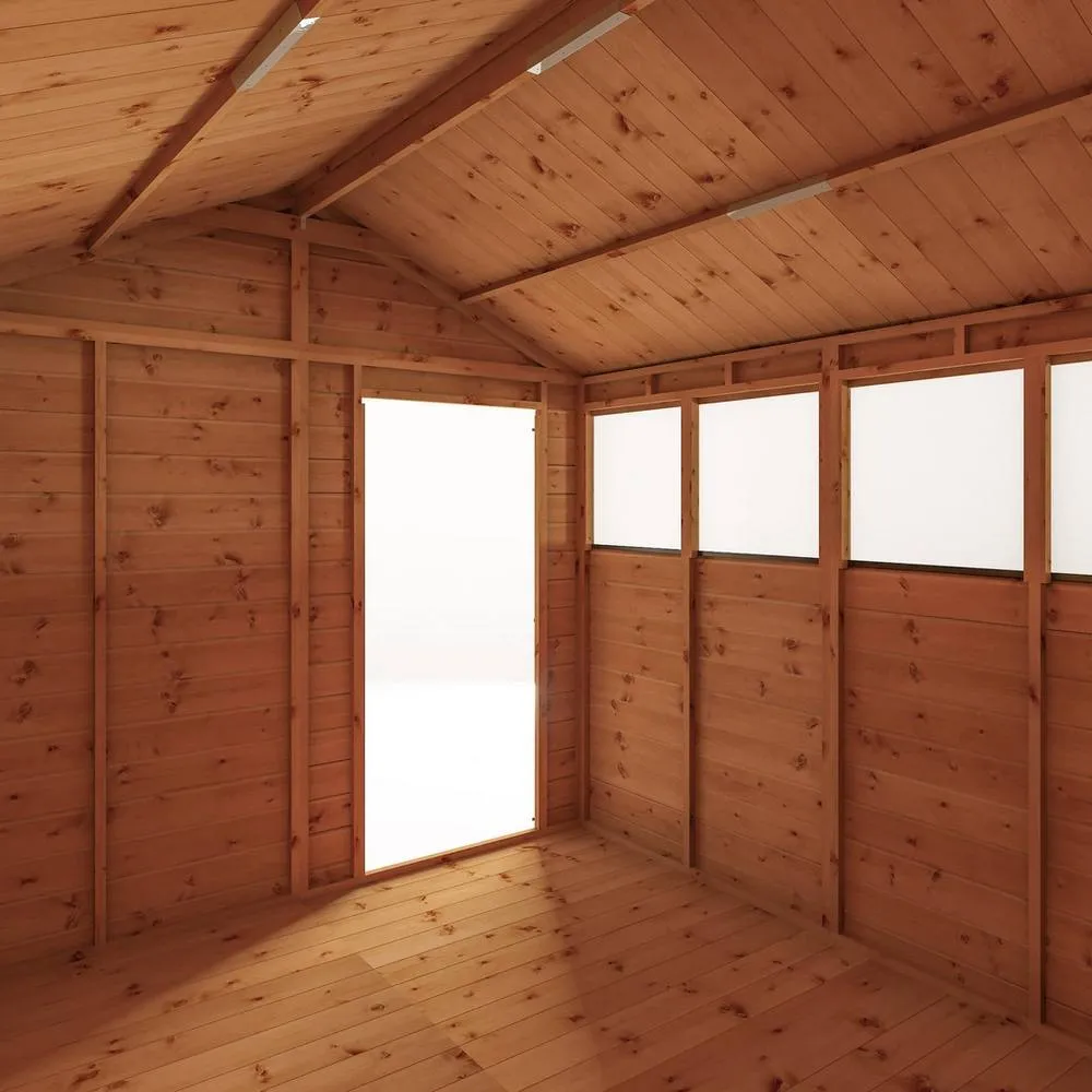 Mercia 10 x 8 Feet Shiplap Apex Shed - L296.6 x W250.4 x H235.6 cm - Brown 5