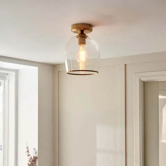 Vogue Leroy Gold Flush Ceiling Light
