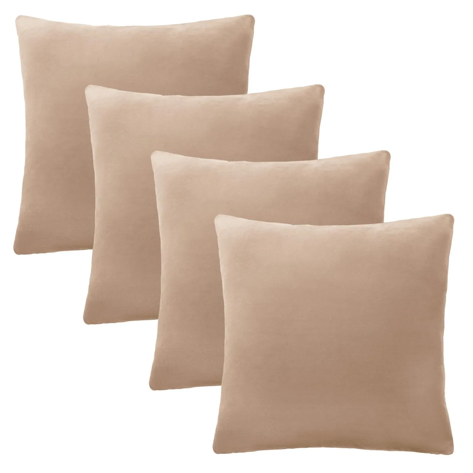 OHS 4 x Matte Velvet Cushion Covers in Natural