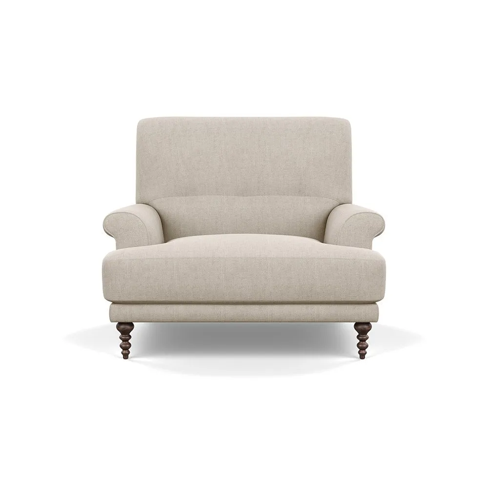Scp Oscar Informal Armchair Broad Weave Putty Walnut Feet 1