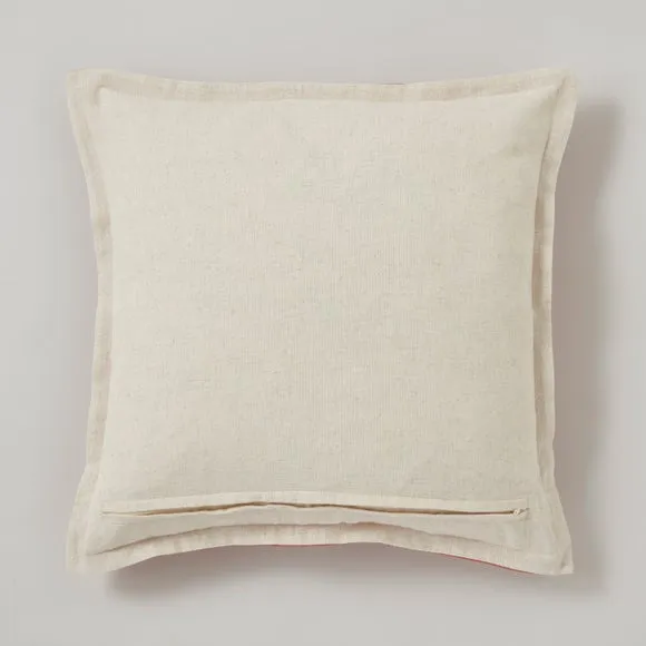 Contrast Oxford Edge Cotton & Linen Square Cushion Cover 3
