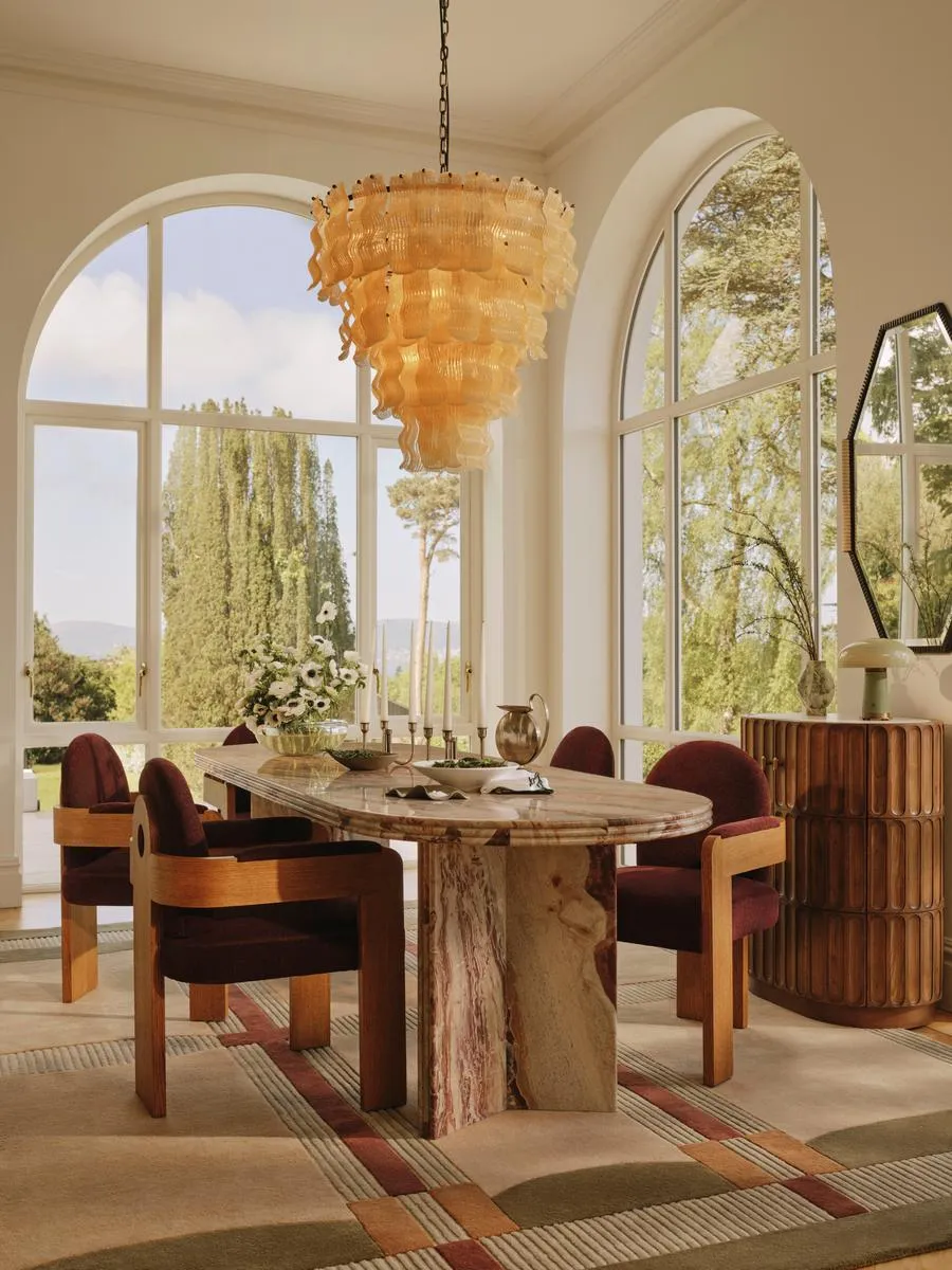 Rosaline Dining Table, Rosso Orobico