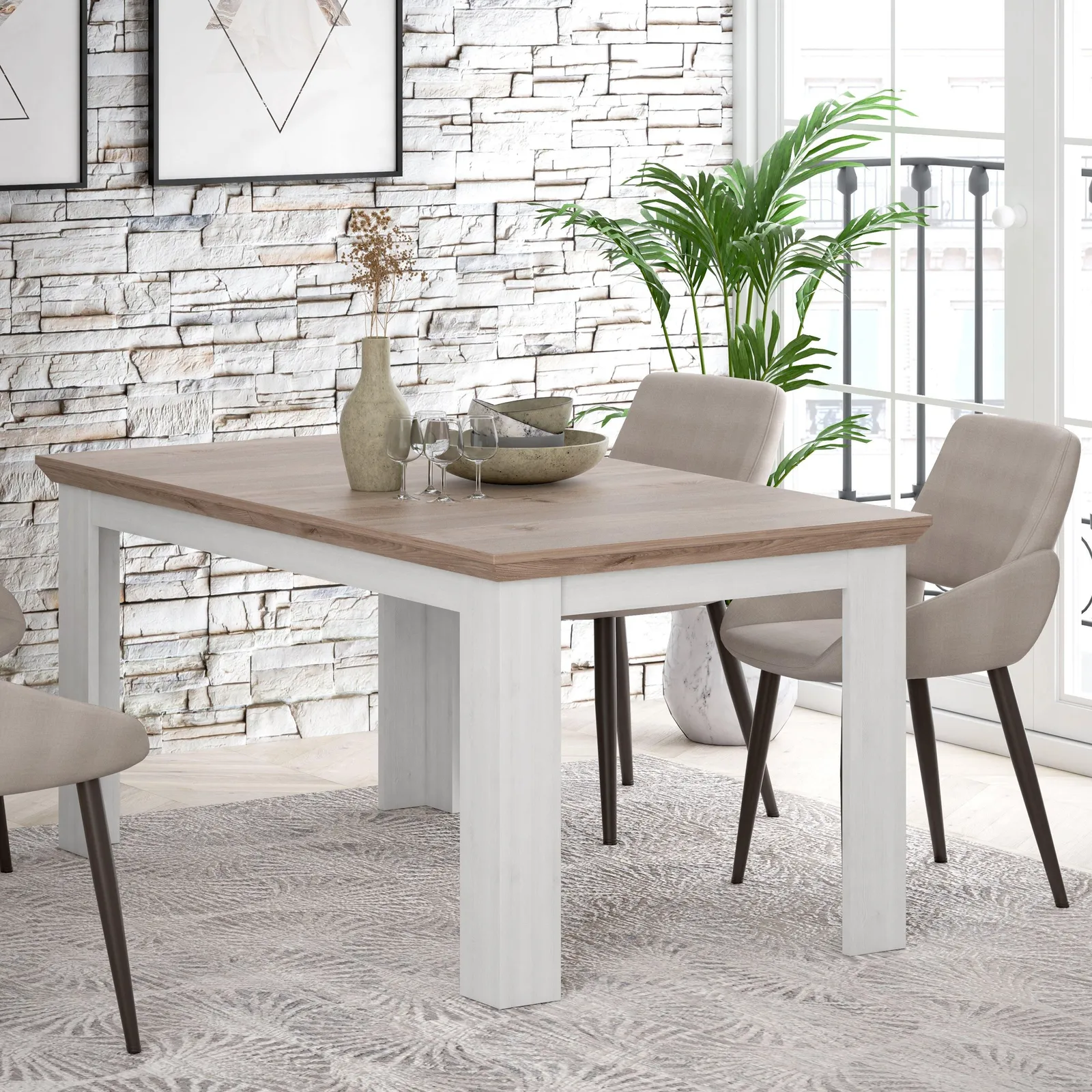 Furniture To Go Illoppa Dining Table Extended in White 4