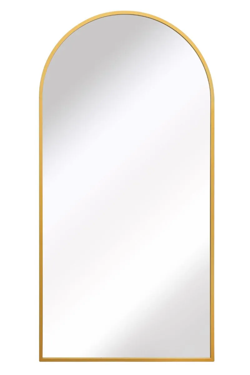 MirrorOutlet Gold Framed Arched Leaner/Wall Garden Mirror 75" x 47" (190x120CM) 3