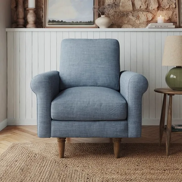 Maeve Faux Linen Compact Armchair 1