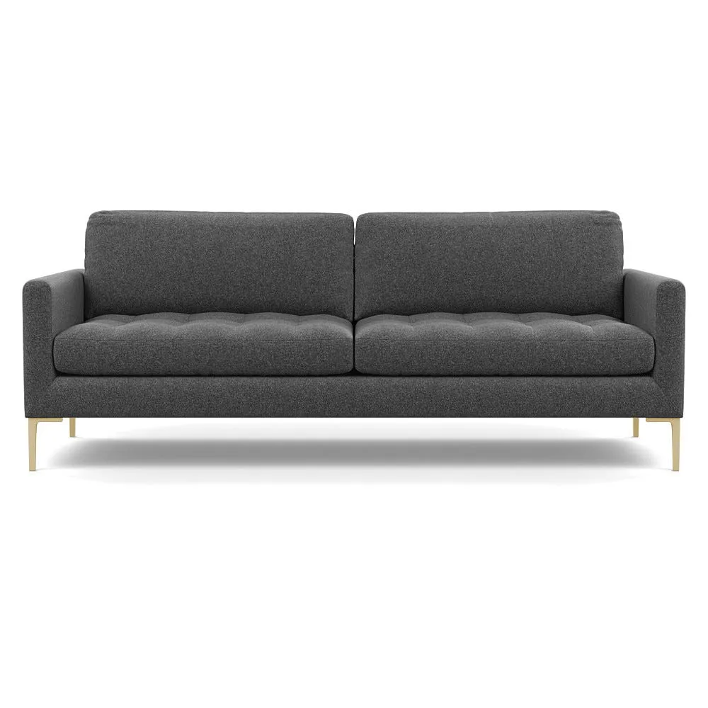 Heal's Eton 4 Seater Sofa Melton Wool Granite Brass Feet 1