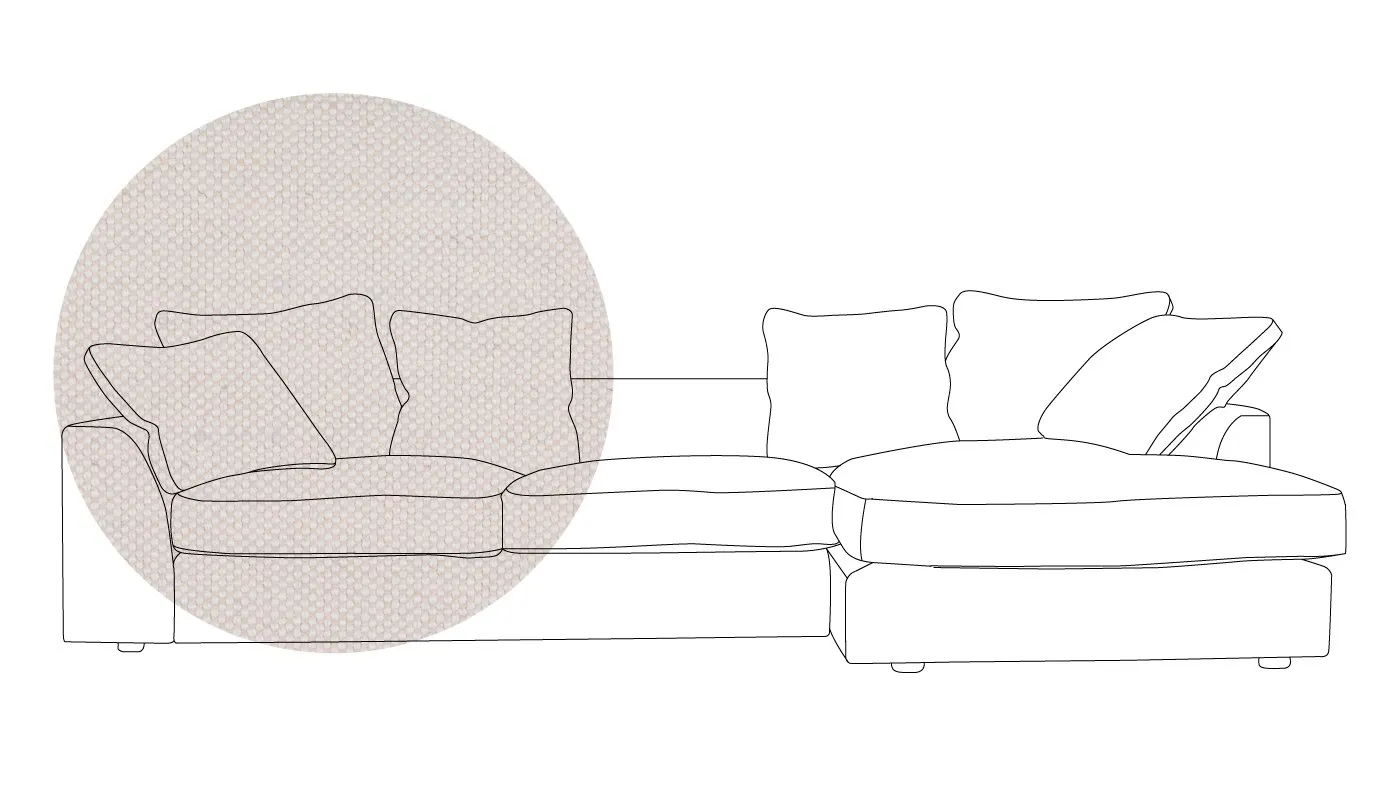 Heal's Cumulus Right Hand Corner Sofa Capelo Linen-Cotton Sea Salt Black Feet 1