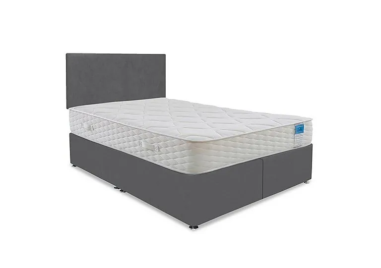 Memory Plus Divan Set With No Storage - Super King - Plush Dark Grey
