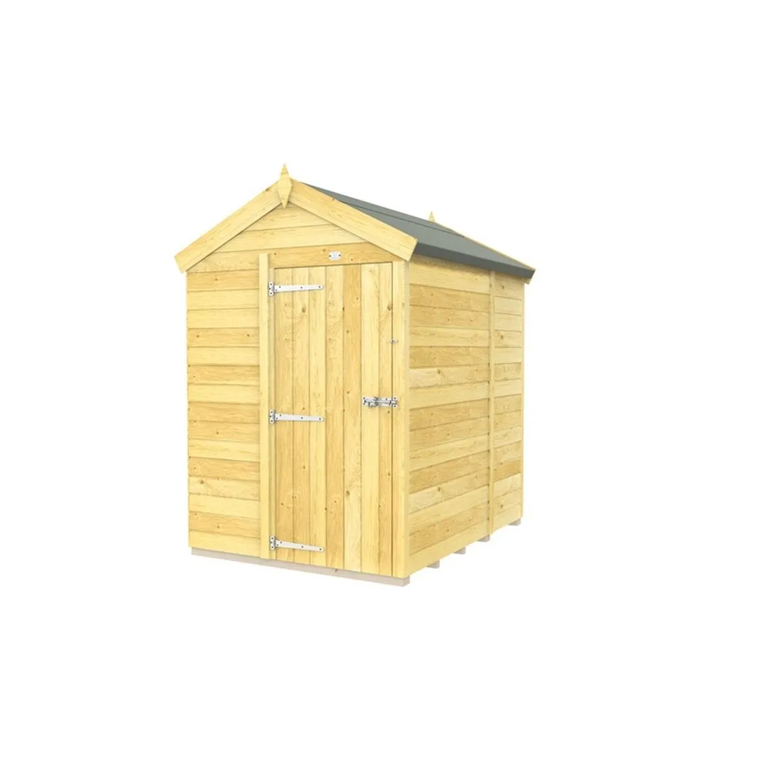 Buttercup Farm 5 x 6 Feet Apex Shed - Single Door W/O Windows - L187 x W147 x H217 cm in Brown