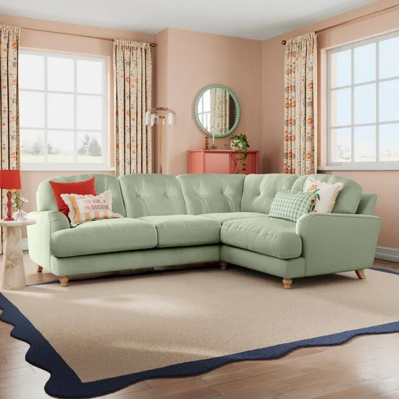 Martha Vintage Velvet Full Corner Sofa 1
