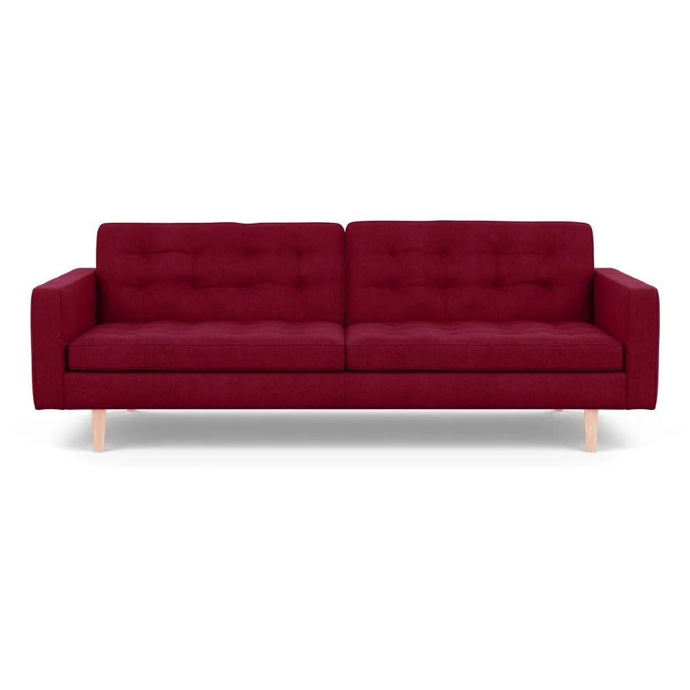 Heal's Hepburn 4 Seater Sofa St Moritz Wool Red Natural Feet 3