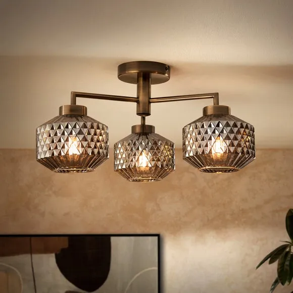 Abingdon 3 Light Semi Flush Ceiling Light 2