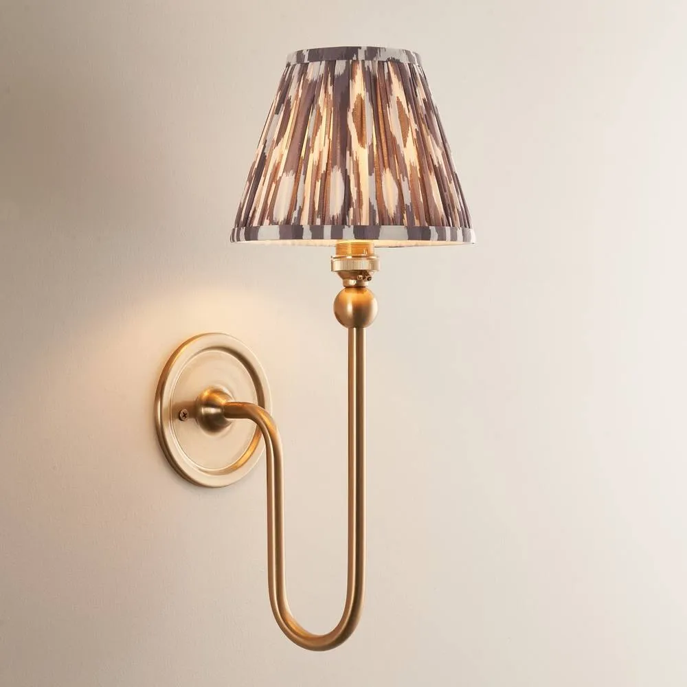 Netlighting Santiago Wall Light Grey Fabric Ikat Shade 16cm B22 2