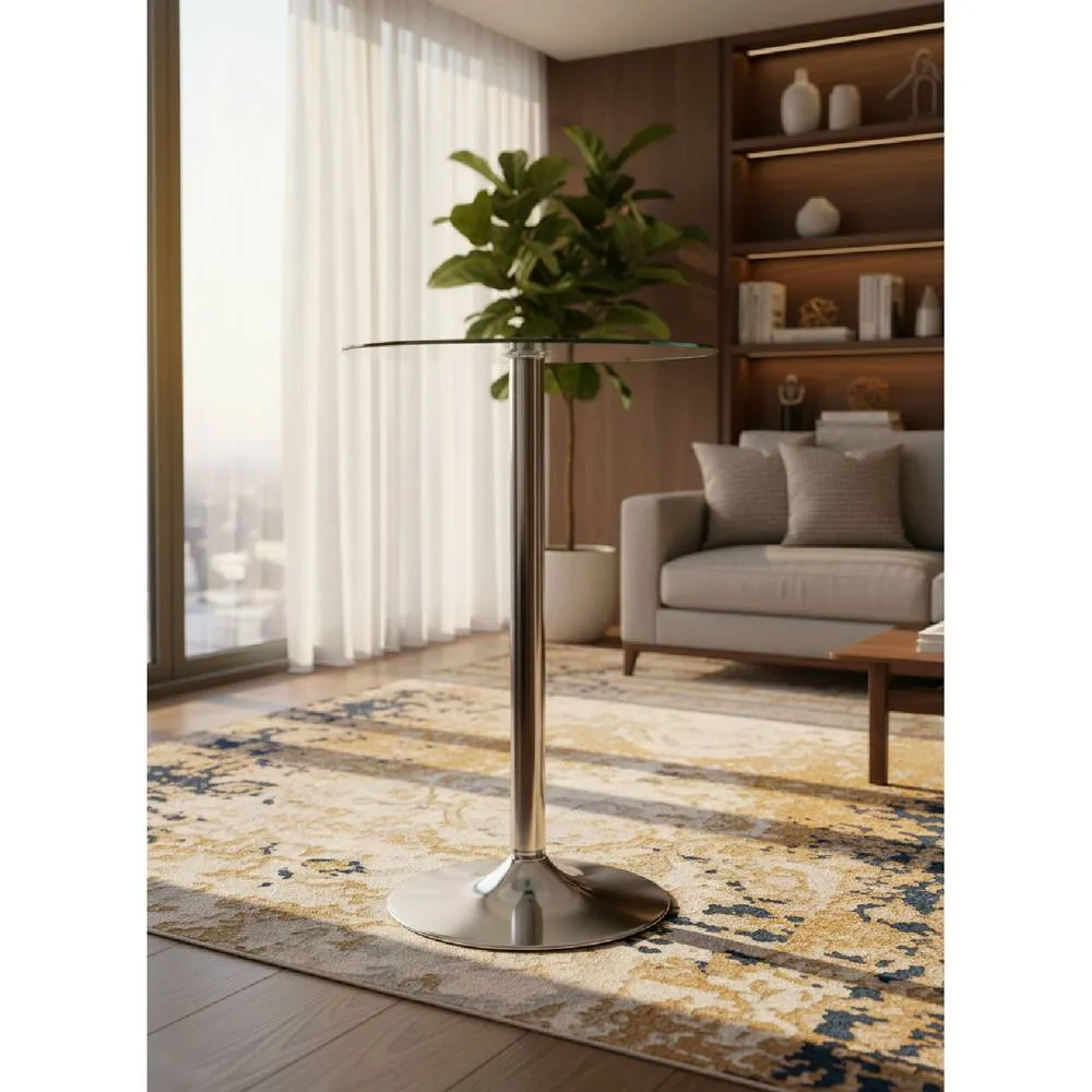 netfurniture Vatori Tall Poseur Clear Glass Bar Kitchen Table