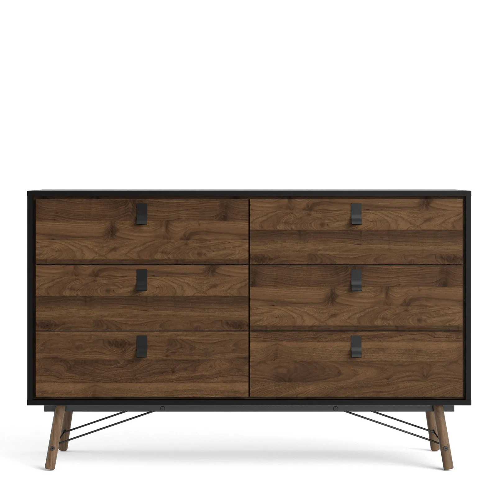 Furniture To Go Ry Wide Double Chest of Drawers 6 Drawers in Black 2