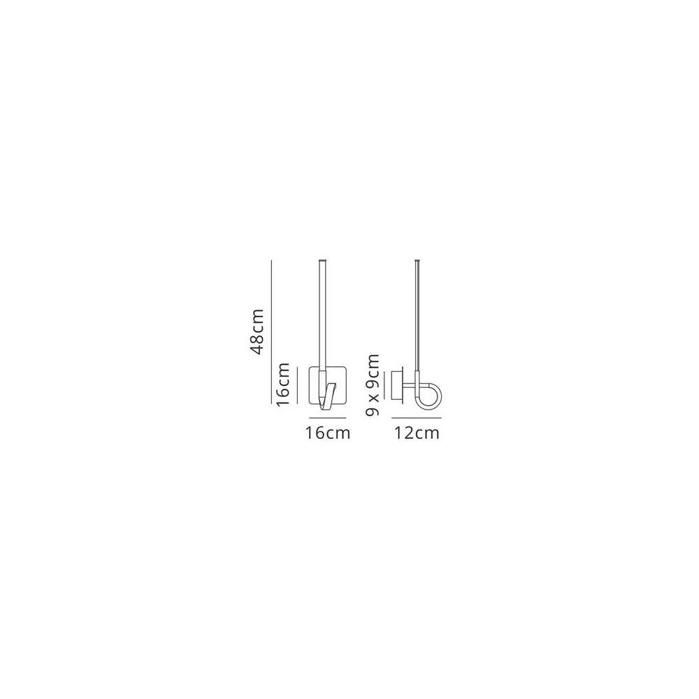 Netlighting Cinto Wall Lamp 48cm 6W LED 3000K 480lm Polished Chrome in Grey 2