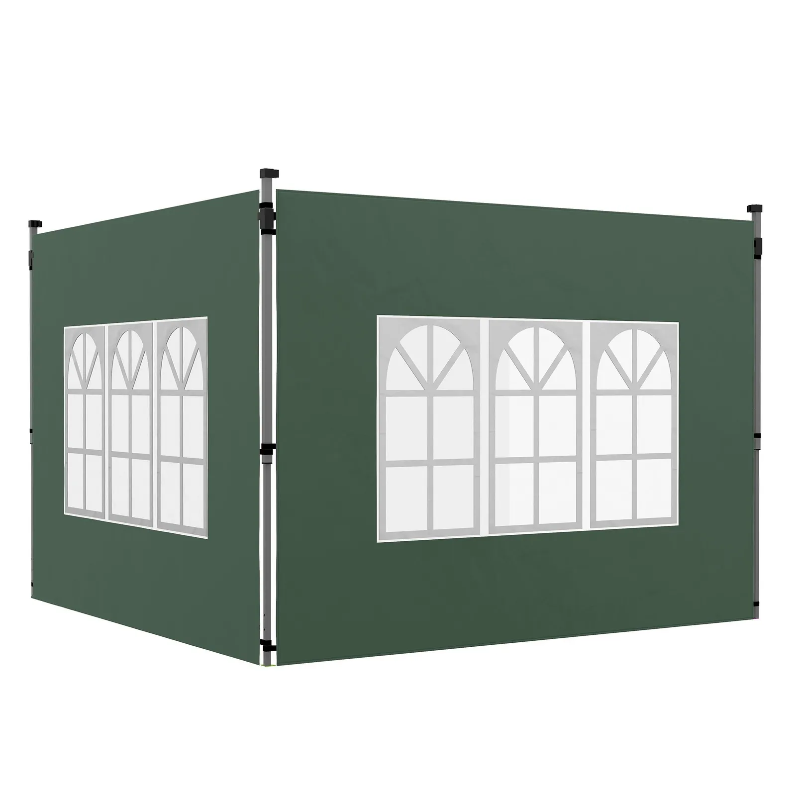 OUTSUNNY Gazebo Side Panels for 3x3(m) or 3x4m Pop Up Gazebo, 2 Pack in Green 2