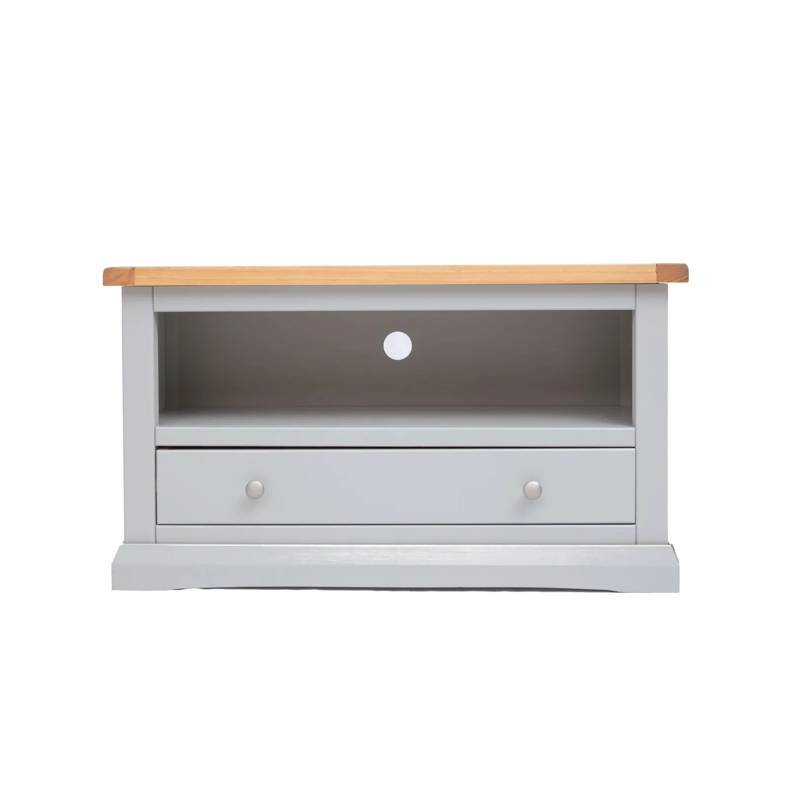Cabinet Bits Loreo Light Grey 1 Drawer TV Cabinet Chrome Knob