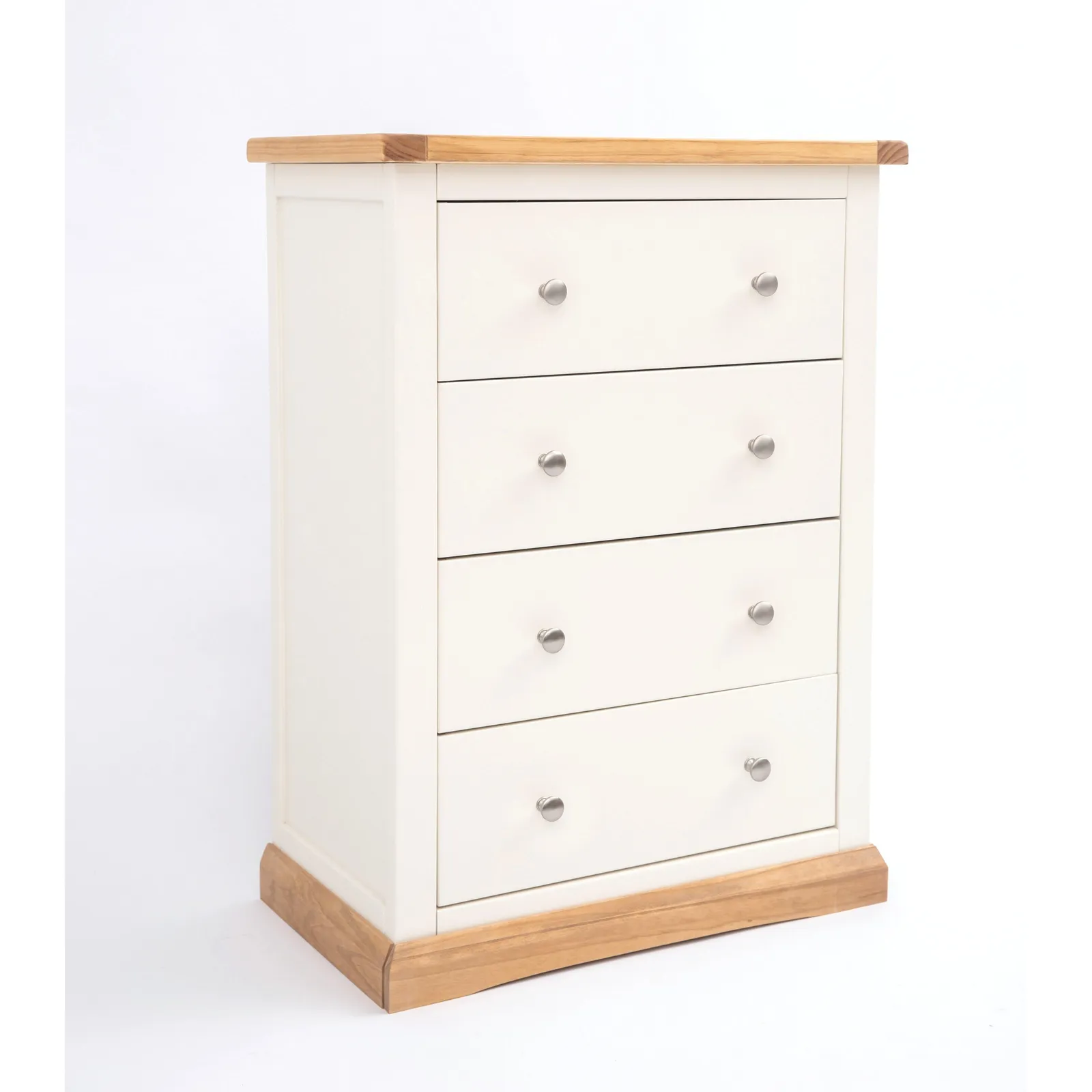 Cabinet Bits Trevi 4 Drawer Chest of Drawers Chrome Knob in Off-White 2