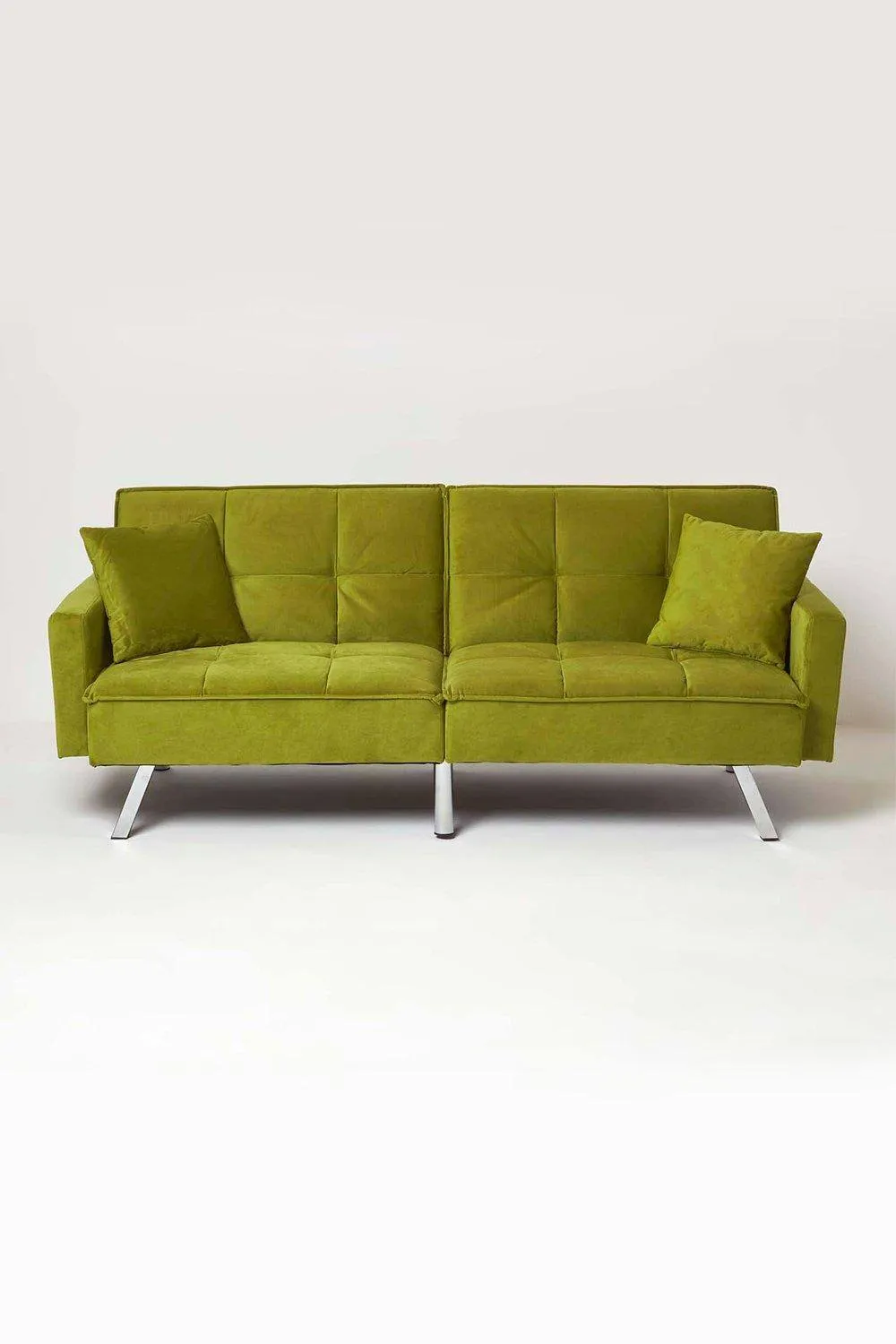 Homescapes Monty Velvet Sofa Bed in Olive