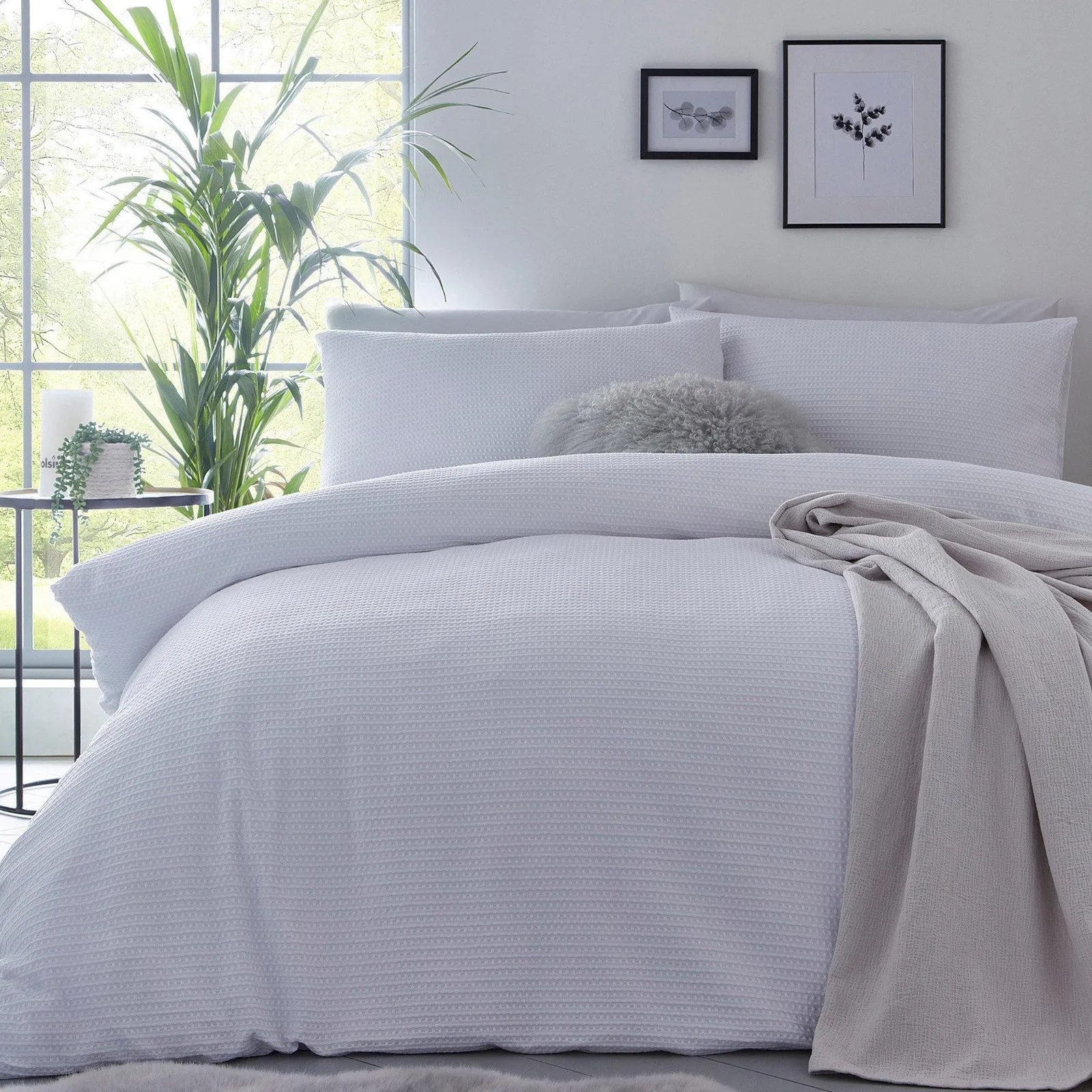 Faro Waffle Single Duvet Set