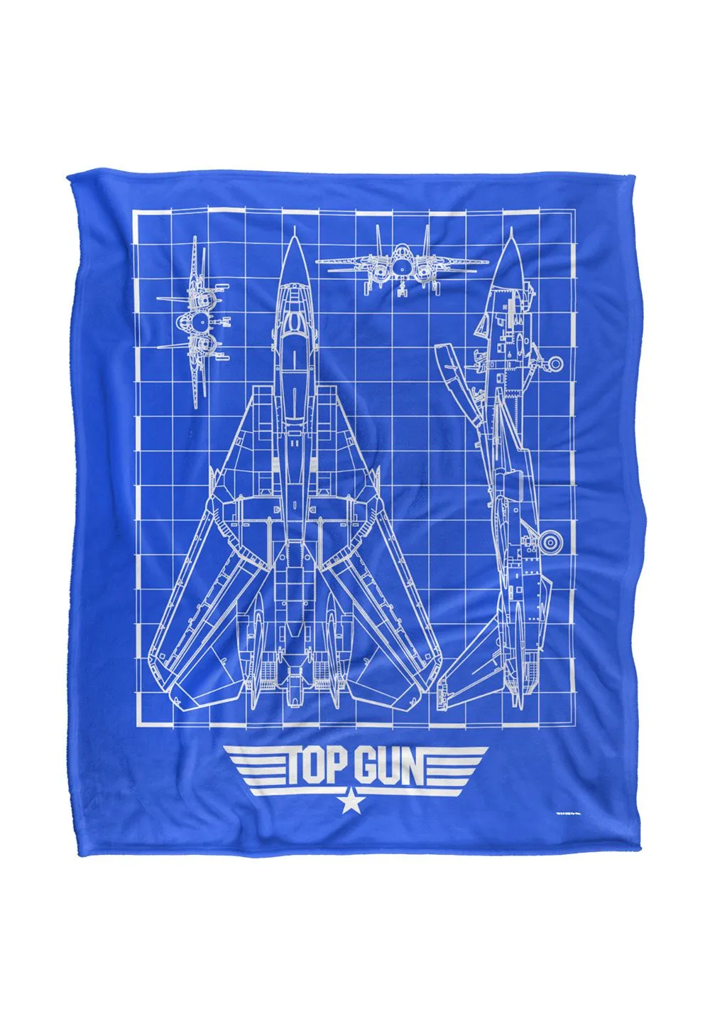 TOP GUN Plane Blueprint Silky Touch Super Soft Throw Blanket 152 X 127 cm in White