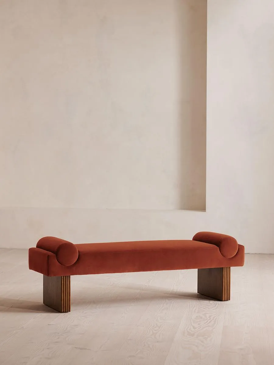 Esther Bench, Velvet, Rust