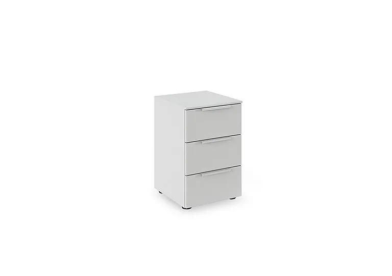 Haven 3 Drawer Décor Bedside Cabinet - Silk Grey/Silk Grey Front