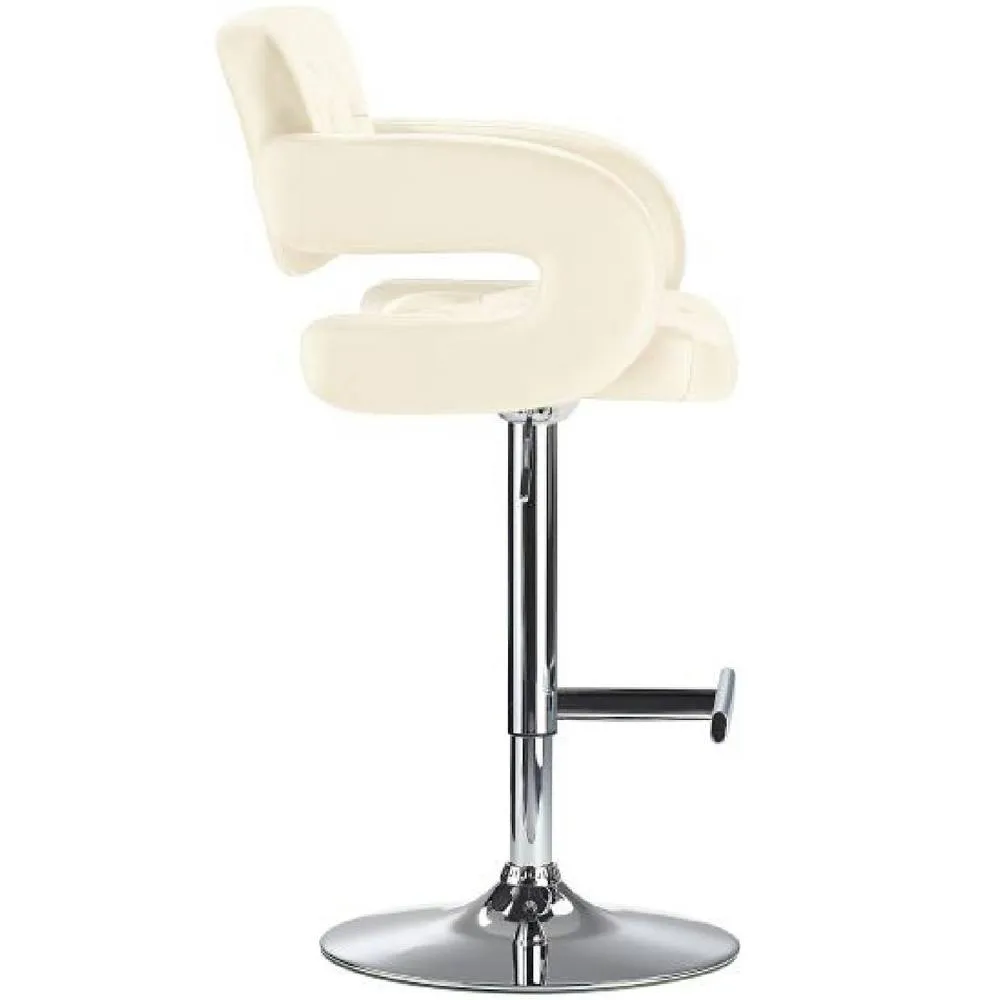 netfurniture Nairn Height Adjustable Bar Stool with Cream Padded Swivel Seat 4