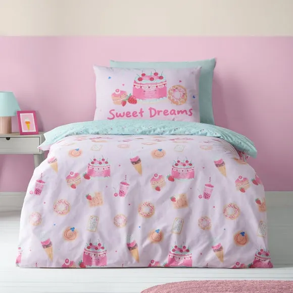 Catherine Lansfield Sweet Treats Quilt Cover and Pillowcase Set