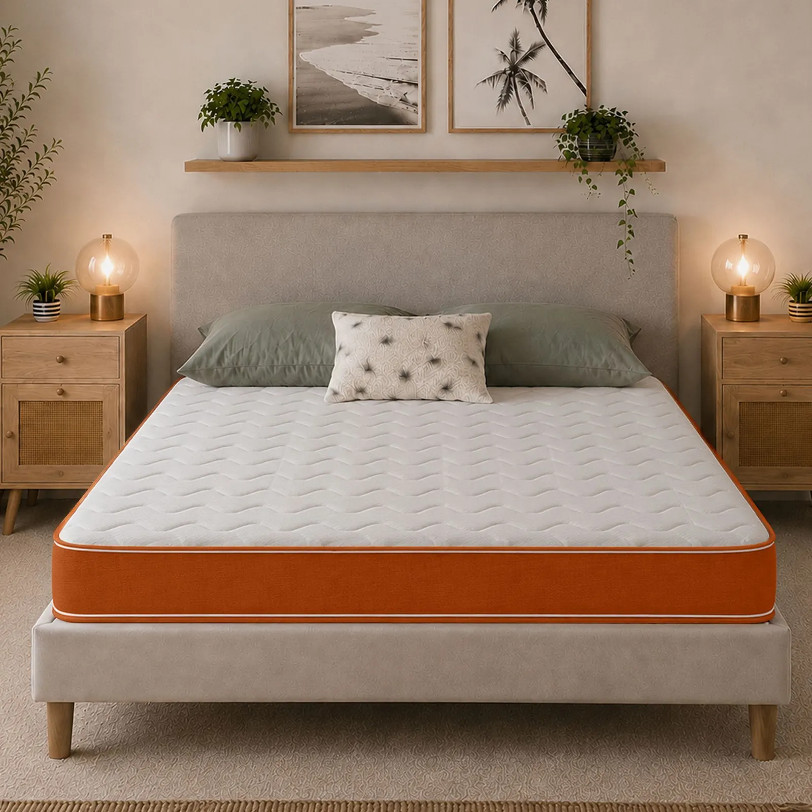 eXtreme Comfort Ltd 18cm Hybrid Memory Foam Spring Mattress CoolTouch Cover in Orange 1