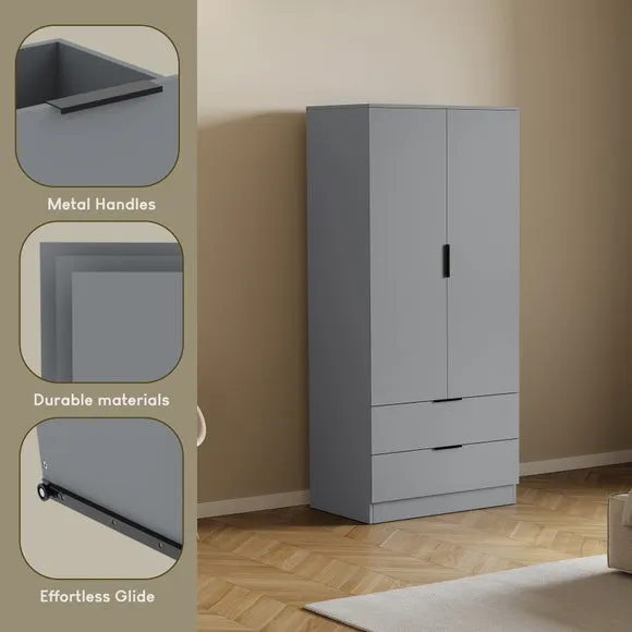 Hayes 2 Drawer Double Wardrobe 3