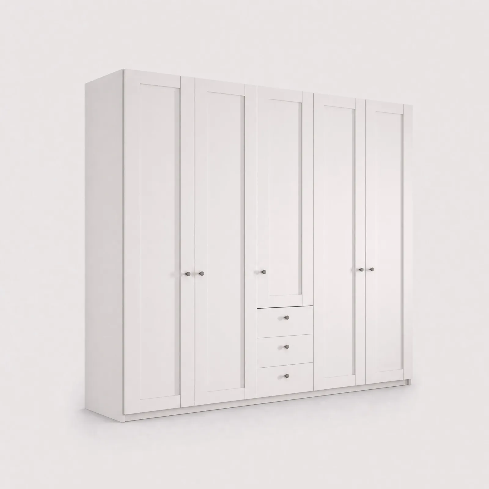 Varese 5 Door/3 Drawer Wardrobe W250Cm, White | Barker & Stonehouse 1