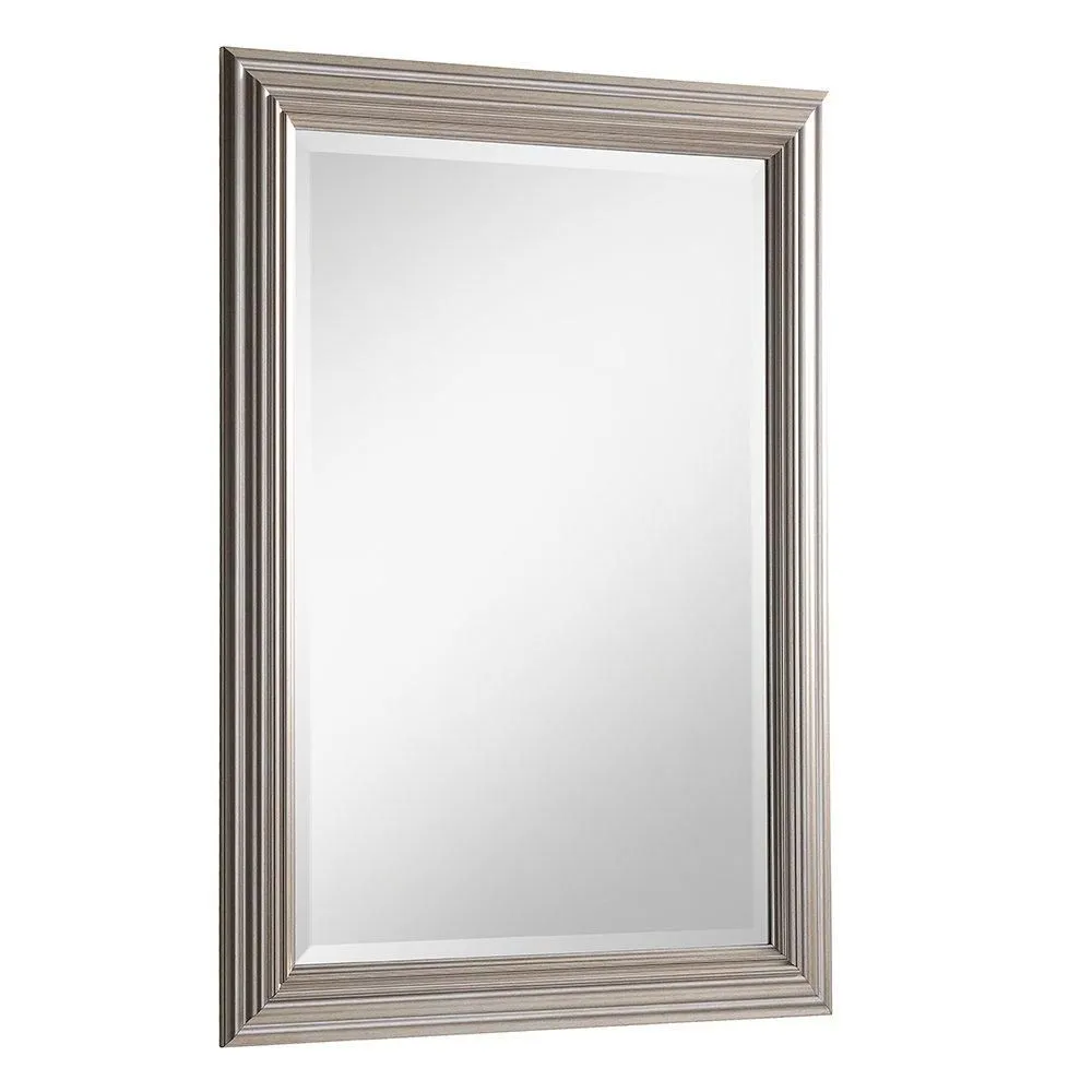 Yearn Mirrors Silvery Champagne Rectangular Mirror 90.5x65cm in Metallic Silver 3