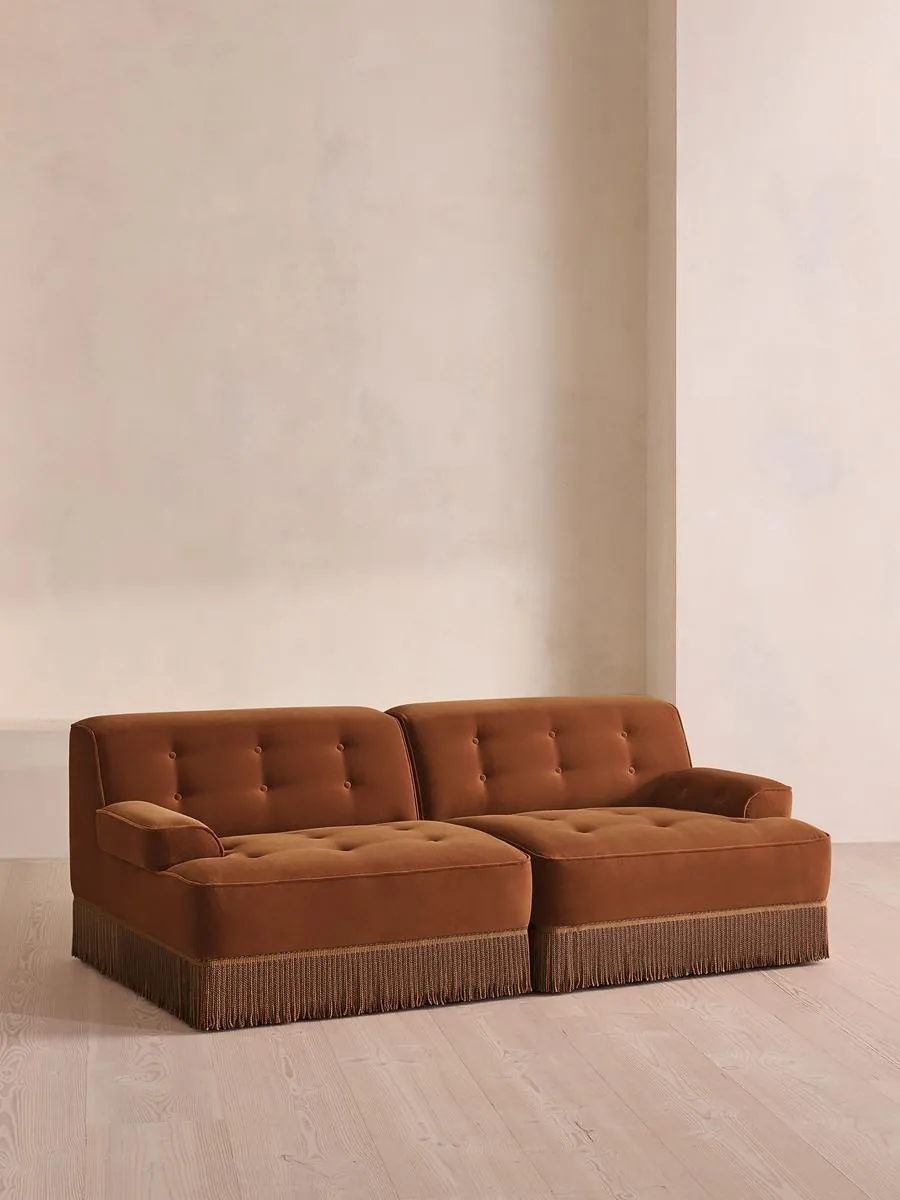Elowen Modular Sofa, Three Seater, Velvet, Cinnamon