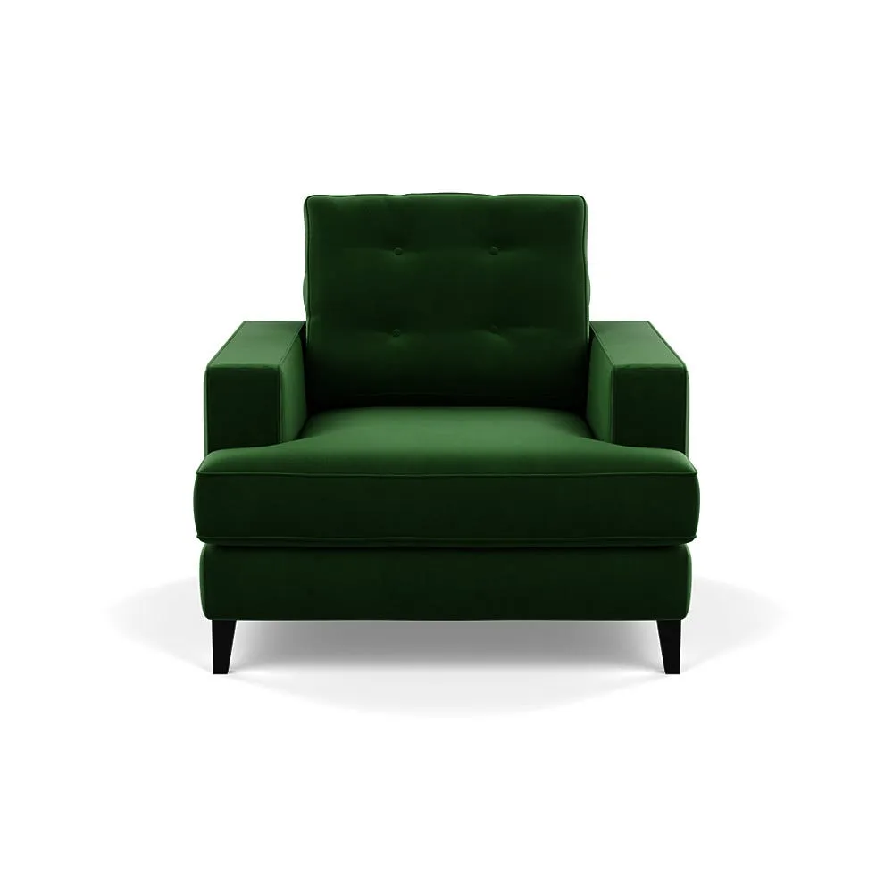 Heal's Mistral Armchair Smart Velvet Forest Black Feet