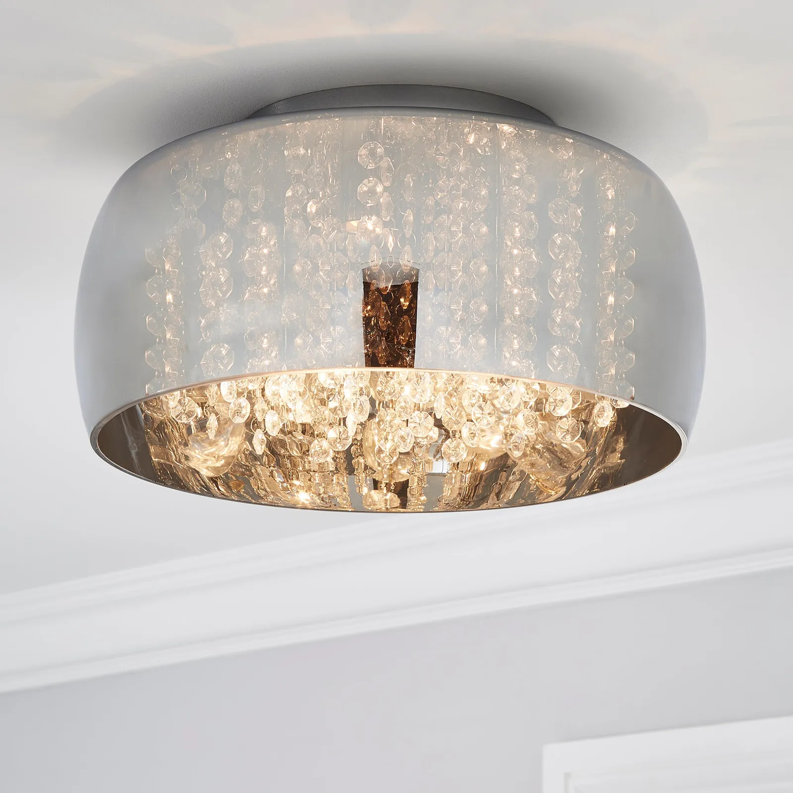 Seychelles Smoked Flush Ceiling Light