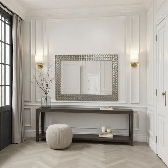 Yearn Hammered Frame Bevelled Rectangle Wall Mirror 3