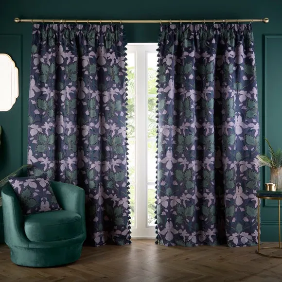 Nouveau Iris Pencil Pleat Curtains 2