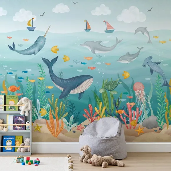 Kids Under the Sea Wall Mural 3