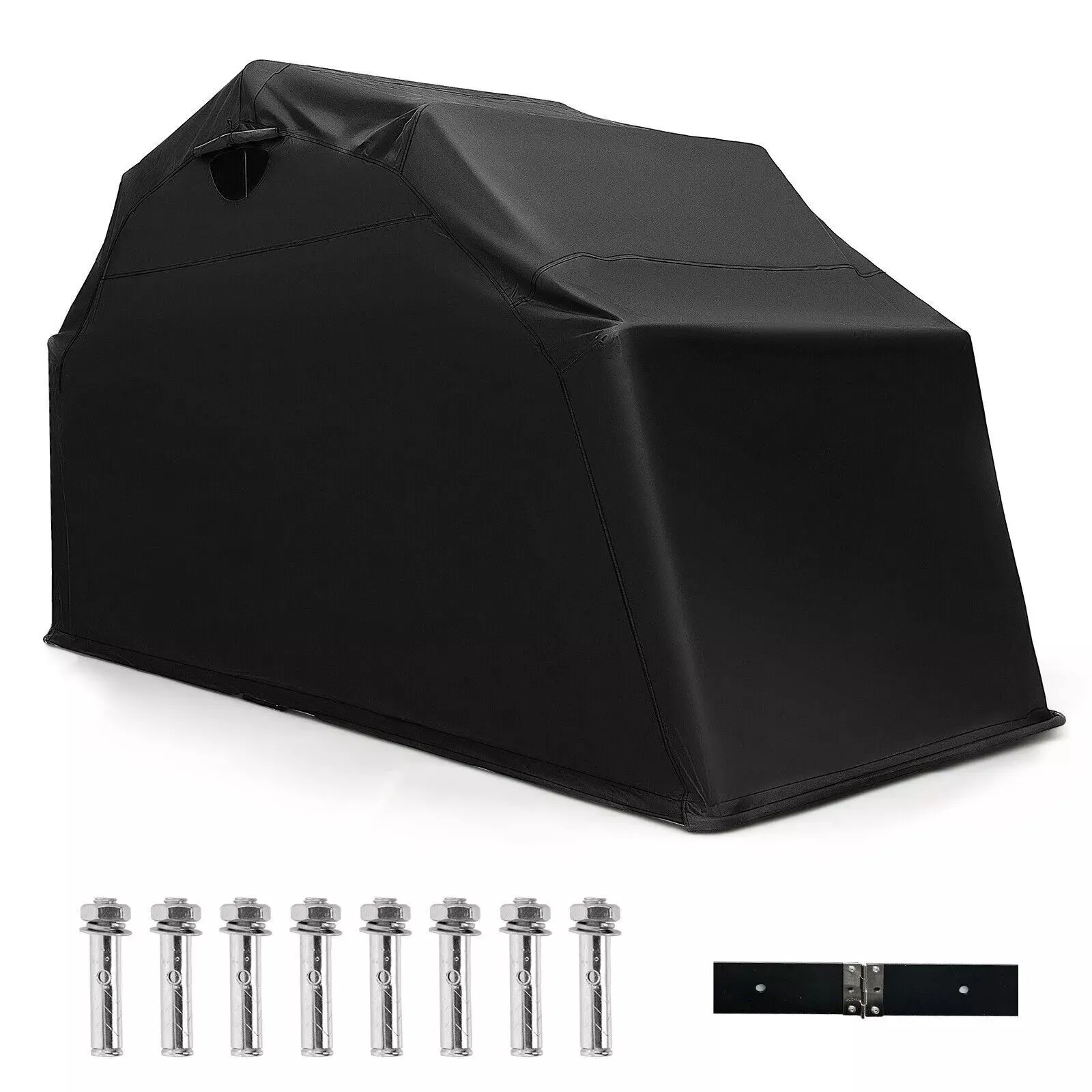Costway 342 x 137 x 193cm Outdoor Motorcycle Shelter Portable Garage Motorbike Storage Shed in Black