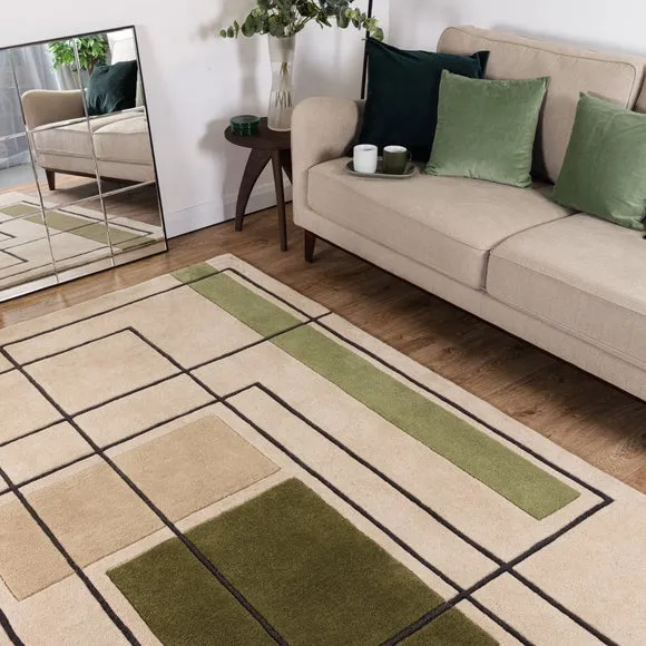 Asiatic Reef Outline Khaki Wool Rug