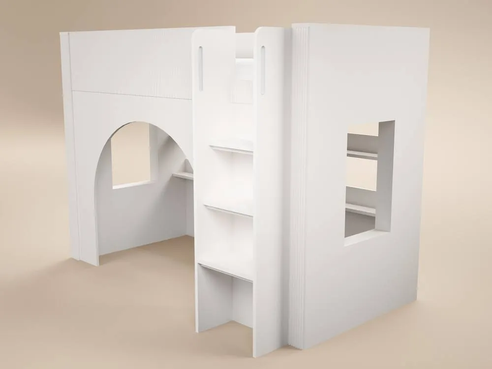 Flair Kaska Mid Sleeper with Ribbed Panel in White 4