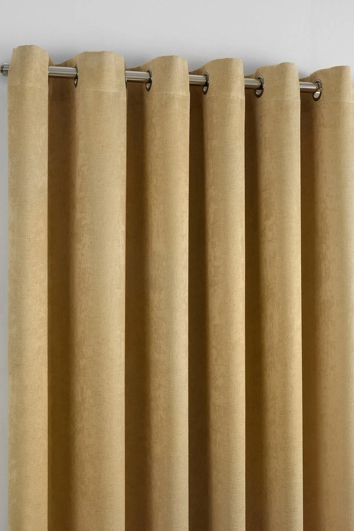 Fusion 'Strata' Triple-Woven Dimout Eyelet Curtains in Mustard 2
