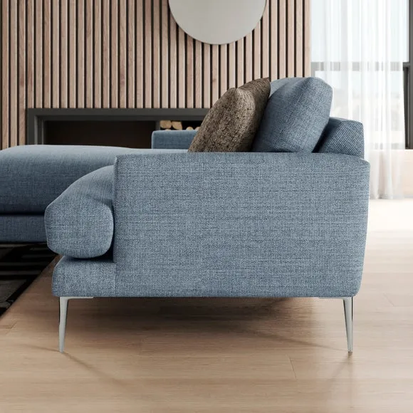 Lawson Chunky Tonal Weave Corner Chaise Sofa 2