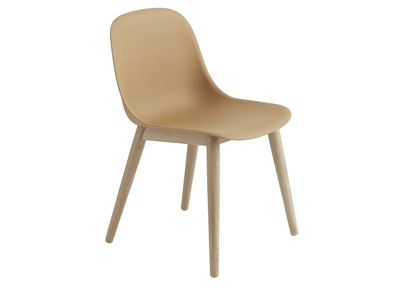 Muuto Fiber Side Chair Wood Base Normal Shell Ochre/Oak