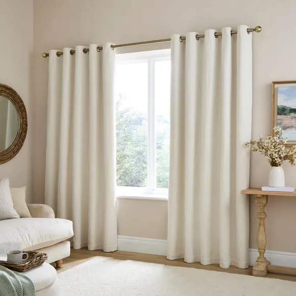 Herringbone Chenille Eyelet Curtains 2