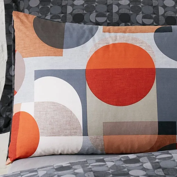 Elements Oscar Reversible Orange Duvet Cover and Pillowcase Set 2