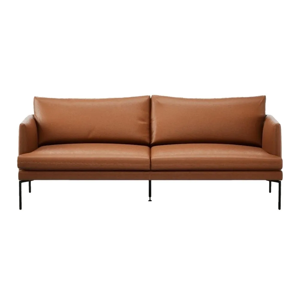 Heal's Matera 3 Seater Sofa Daino Leather Treacle Black Feet 2